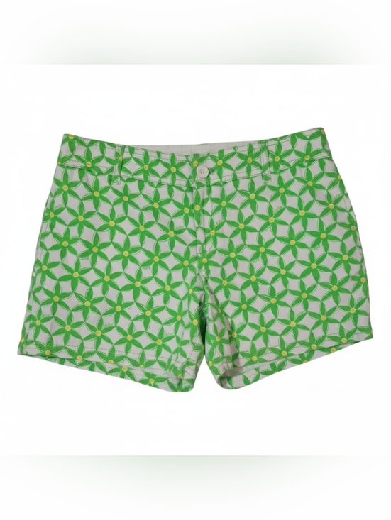 Lilly Pulitzer Flat Front Green Yellow Daisy Floral Print 4 Pocket Shorts Size 2 - Picture 9 of 9